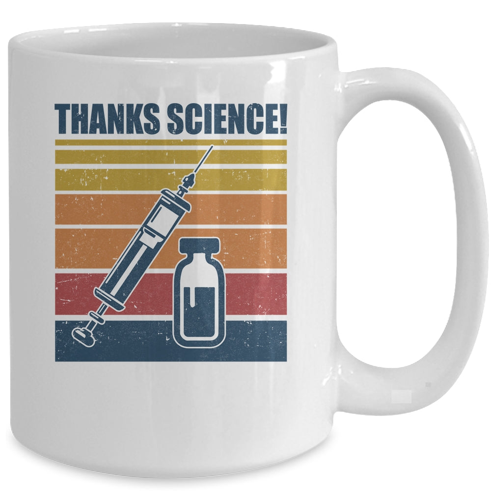 Thanks Science Pro Vaccine Vaccination Retro Vintage Mug Coffee Mug | Teecentury.com