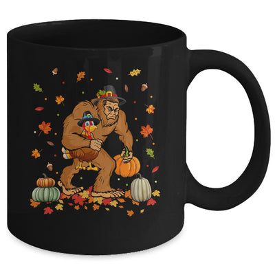 Thanksgiving Bigfoot Turkey Pumpkin Day Boys Men Mug | teecentury