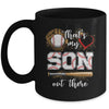 Thats My Son Out There Baseball Mom Dad Fathers Mothers Day Mug | teecentury