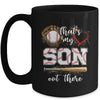 Thats My Son Out There Baseball Mom Dad Fathers Mothers Day Mug | teecentury