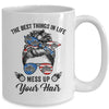 The Best Things In Life Mess Up Your Hair Motorcycle US Flag Mug | teecentury