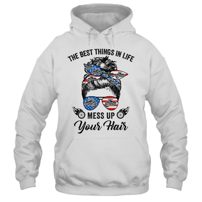 The Best Things In Life Mess Up Your Hair Motorcycle US Flag Shirt & Hoodie | teecentury