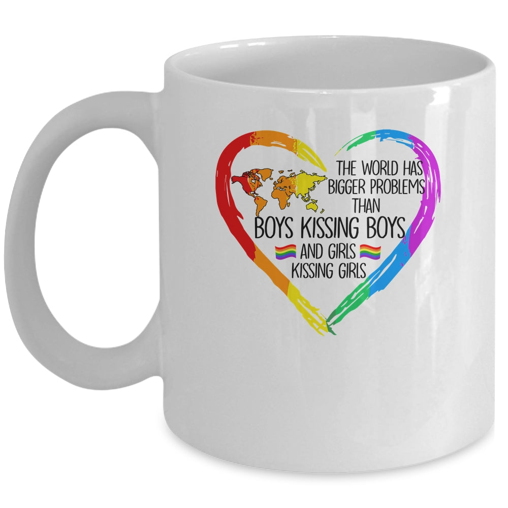 The World Has Bigger Problems Gay Lesbian Pride Rainbow Mug Coffee Mug | Teecentury.com