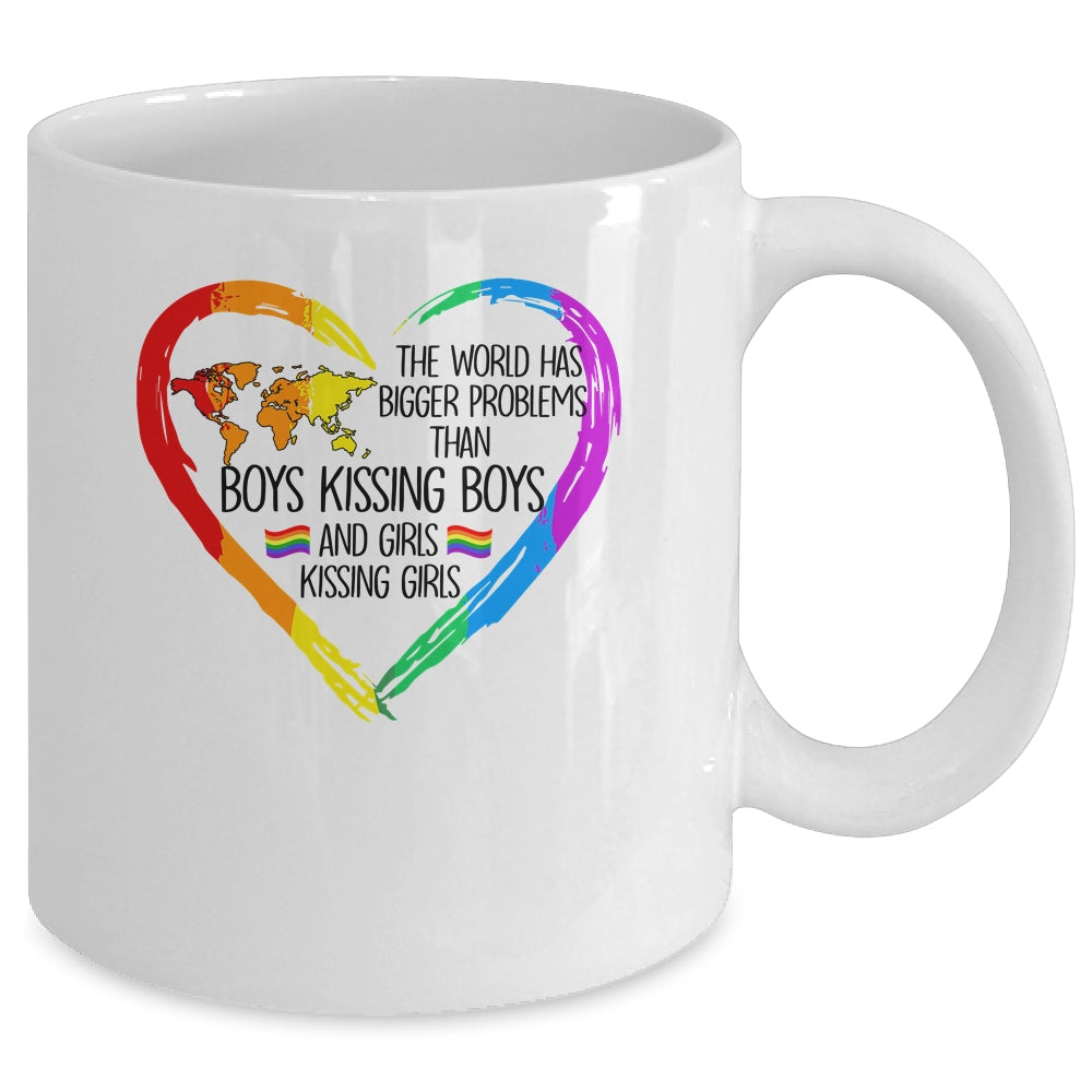 The World Has Bigger Problems Gay Lesbian Pride Rainbow Mug Coffee Mug | Teecentury.com