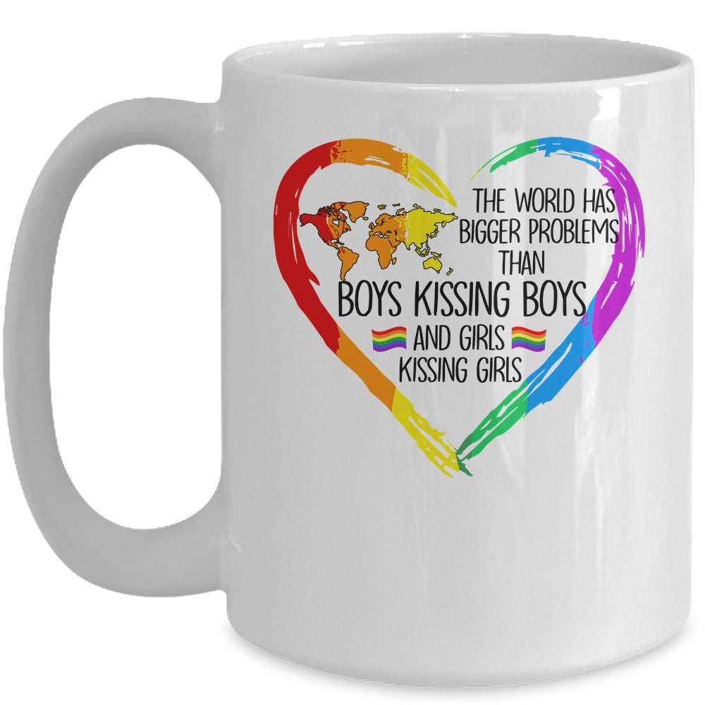 The World Has Bigger Problems Gay Lesbian Pride Rainbow Mug Coffee Mug | Teecentury.com