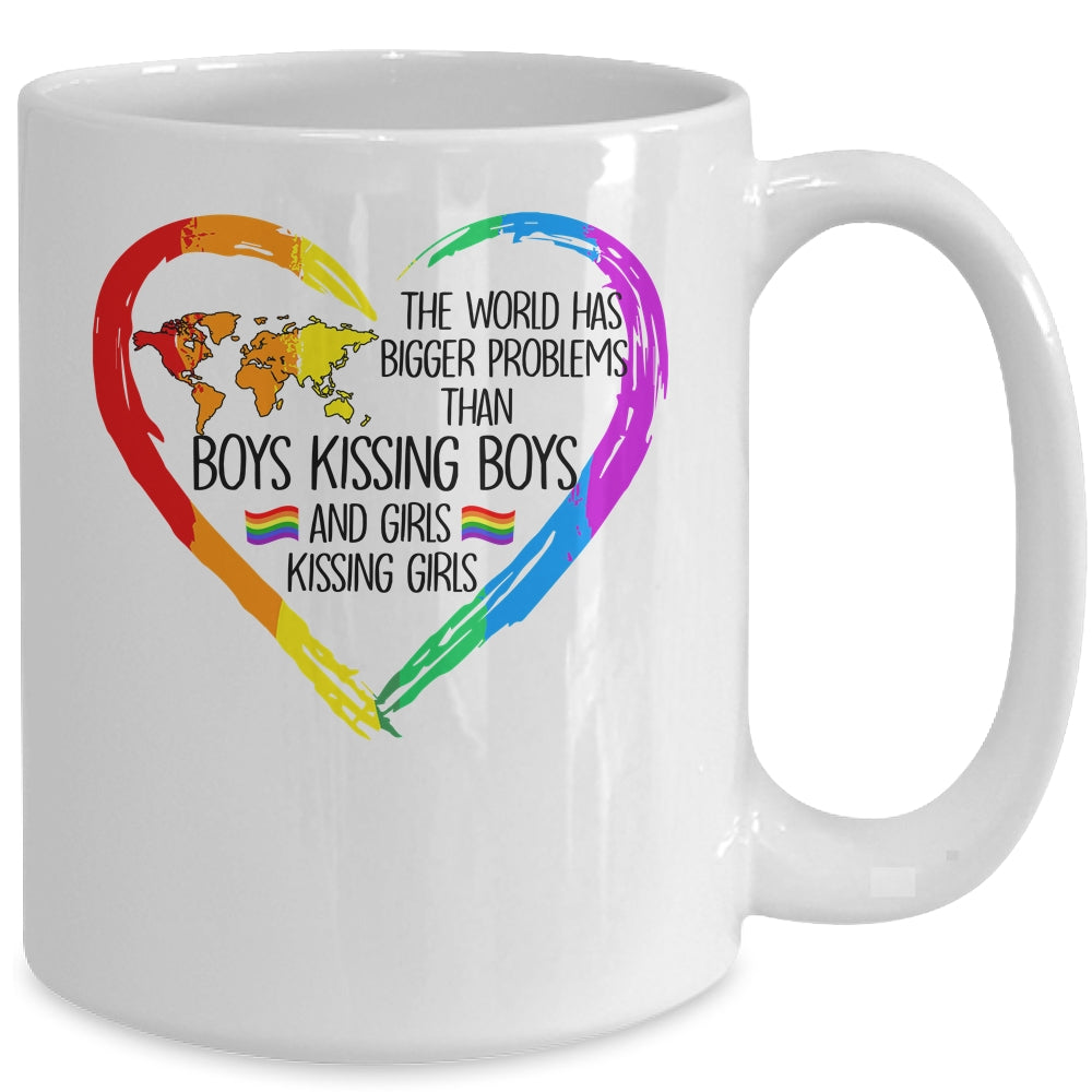 The World Has Bigger Problems Gay Lesbian Pride Rainbow Mug Coffee Mug | Teecentury.com