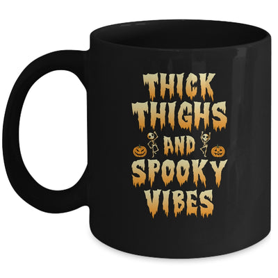 Thick Thighs And Spooky Vibes Funny Halloween Womens Mug Coffee Mug | Teecentury.com