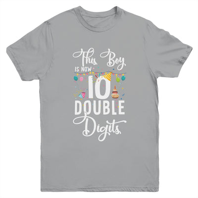 This Boy Is Now Double Digits 10Th Birthday Boy 10 Years Old Youth Youth Shirt | Teecentury.com