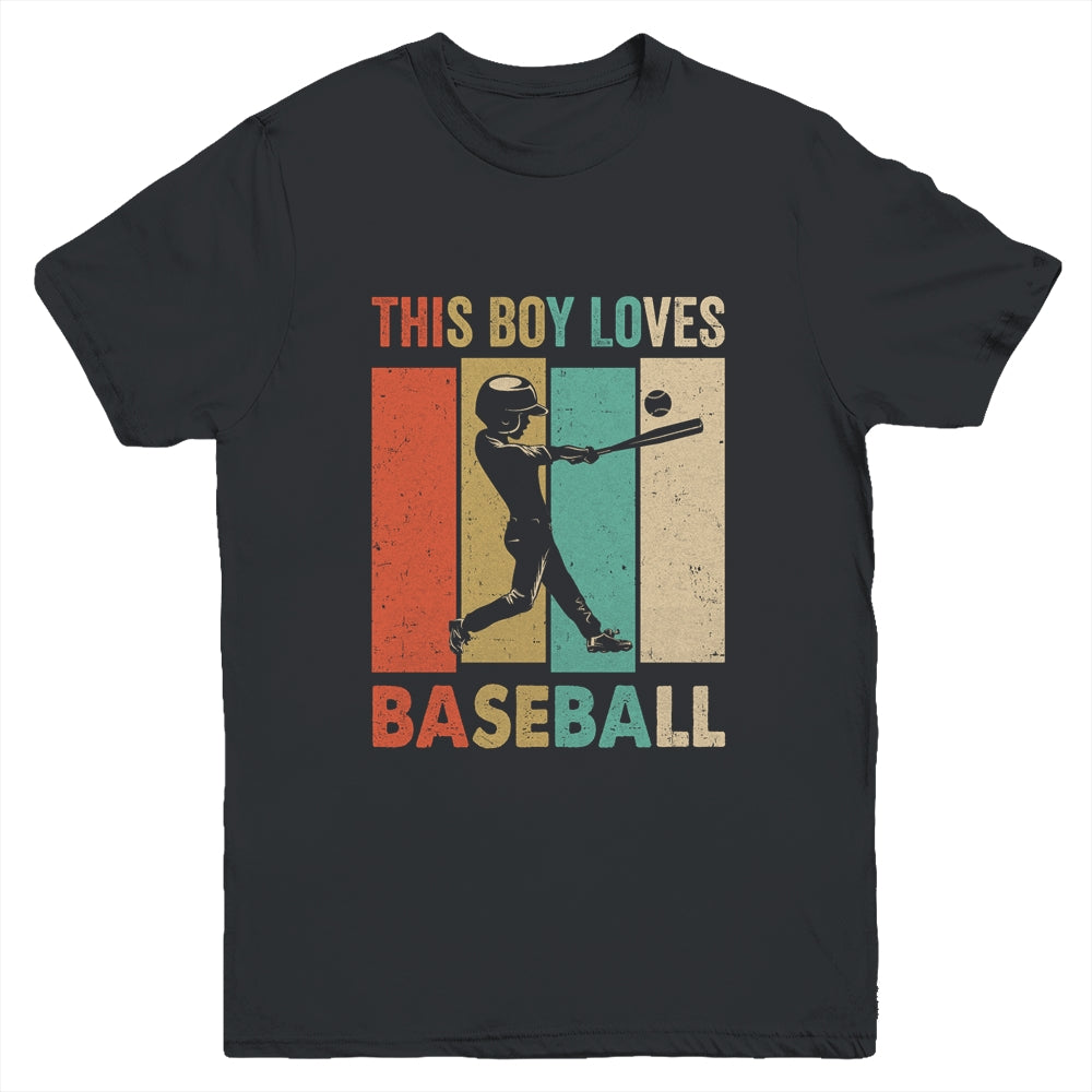 This Boy Loves Baseball Boys Soccer Player Vintage Youth Shirt | teecentury