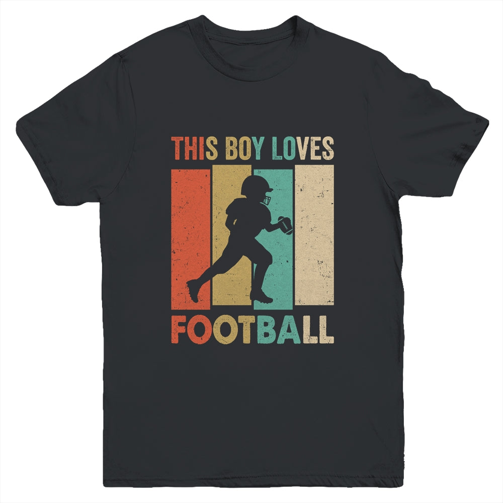 This Boy Loves Football Boys Soccer Player Vintage Youth Shirt | teecentury