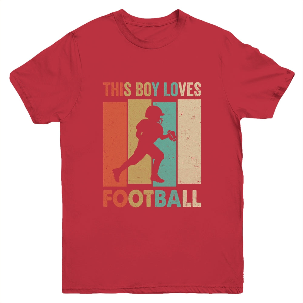 This Boy Loves Football Boys Soccer Player Vintage Youth Shirt | teecentury