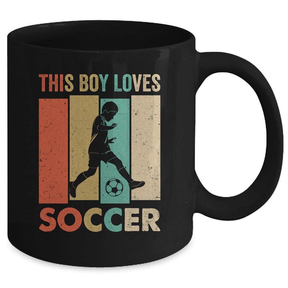 This Boy Loves Soccer Boys Soccer Player Vintage Mug | teecentury
