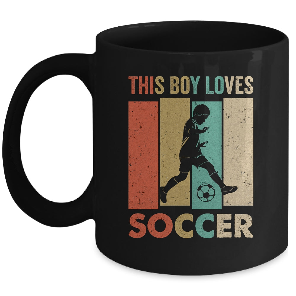 This Boy Loves Soccer Boys Soccer Player Vintage Mug | teecentury