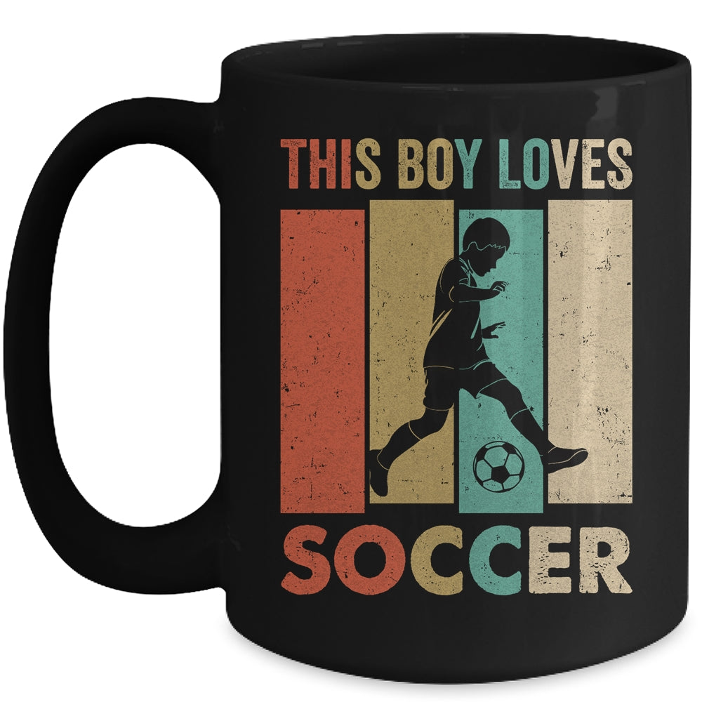 This Boy Loves Soccer Boys Soccer Player Vintage Mug | teecentury