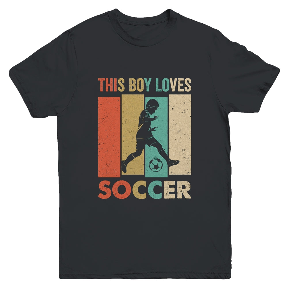 This Boy Loves Soccer Boys Soccer Player Vintage Youth Shirt | teecentury