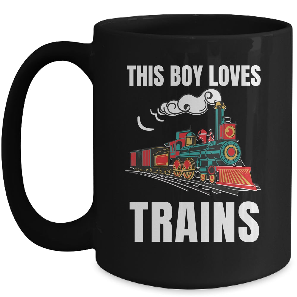 This Boy Loves Trains Train Boys Wagon Lover Mug | teecentury