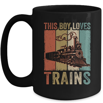 This Boy Loves Trains Train Boys Wagon Lover Retro Mug | teecentury