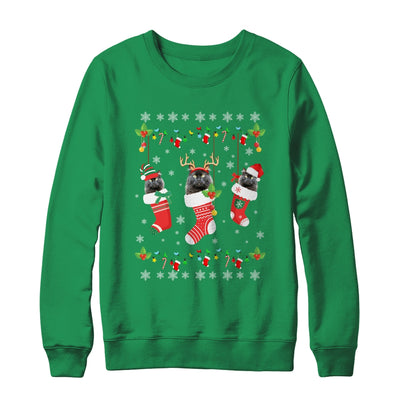 This Christmas Pajama Black Cat In Socks T-Shirt & Sweatshirt | Teecentury.com