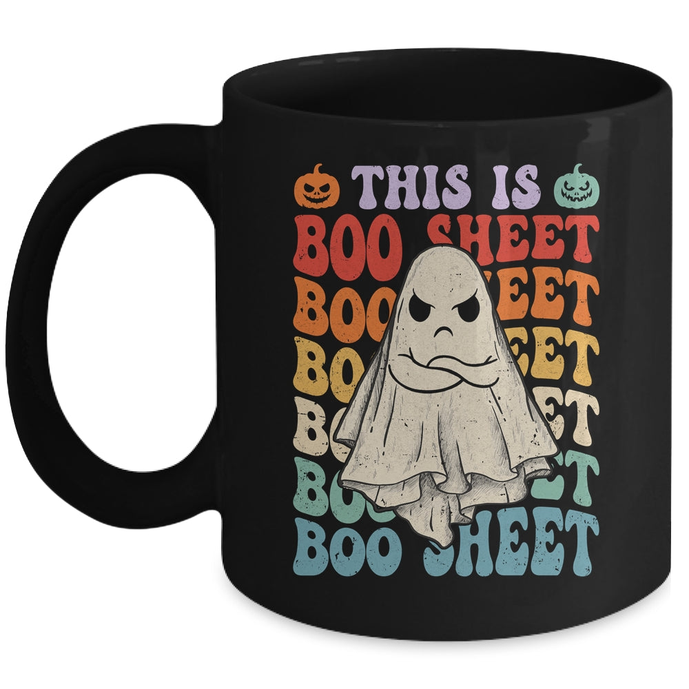 This Is Boo Sheet Ghost Retro Halloween Costume Groovy Mug | teecentury