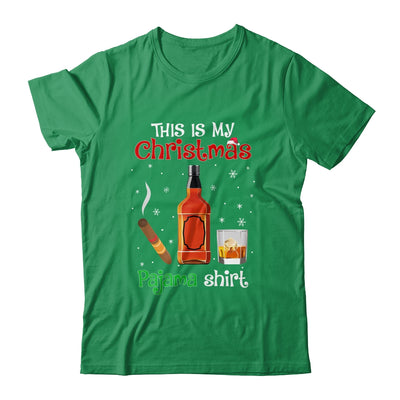 This Is My Christmas Pajama Bourbon Cigar Drinking Funny T-Shirt & Sweatshirt | Teecentury.com