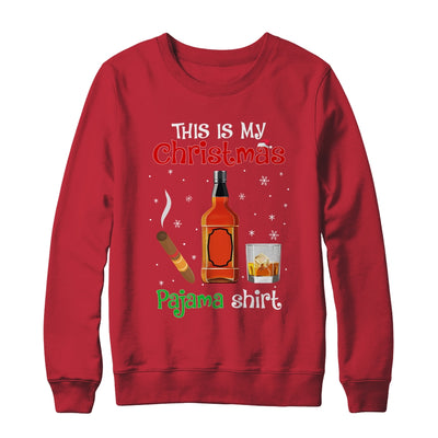 This Is My Christmas Pajama Bourbon Cigar Drinking Funny T-Shirt & Sweatshirt | Teecentury.com