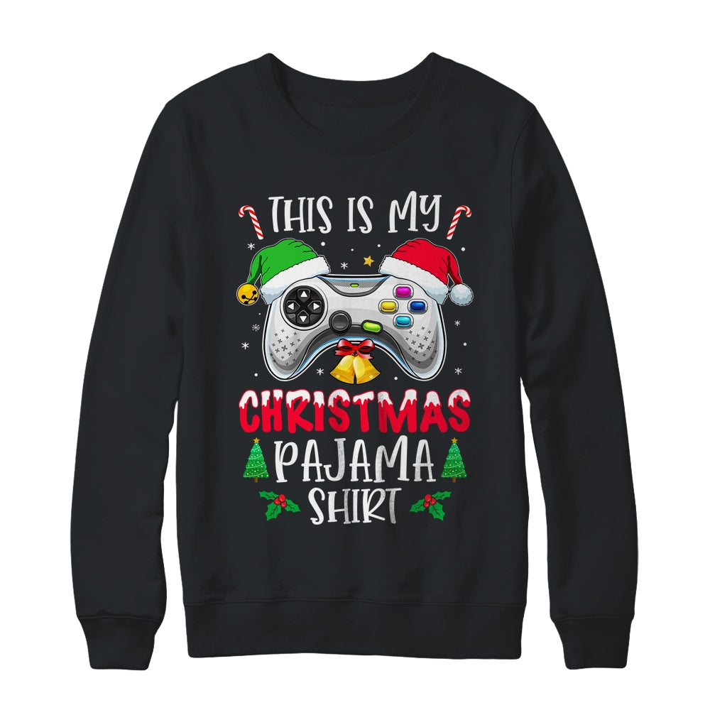 This Is My Christmas Pajama Santa Hat Gamer Video Game T-Shirt & Sweatshirt | Teecentury.com