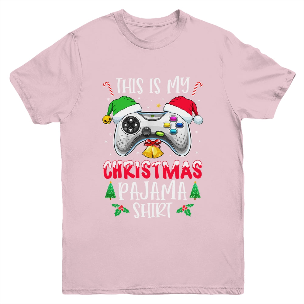 This Is My Christmas Pajama Santa Hat Gamer Video Game Youth Youth Shirt | Teecentury.com