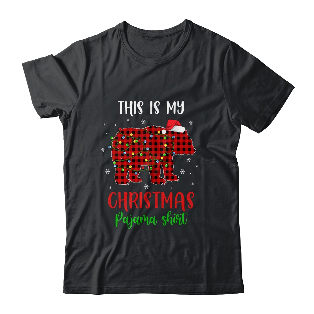 This Is My Christmas Pajama Shirt Bear Red Plaid T-Shirt & Sweatshirt | Teecentury.com