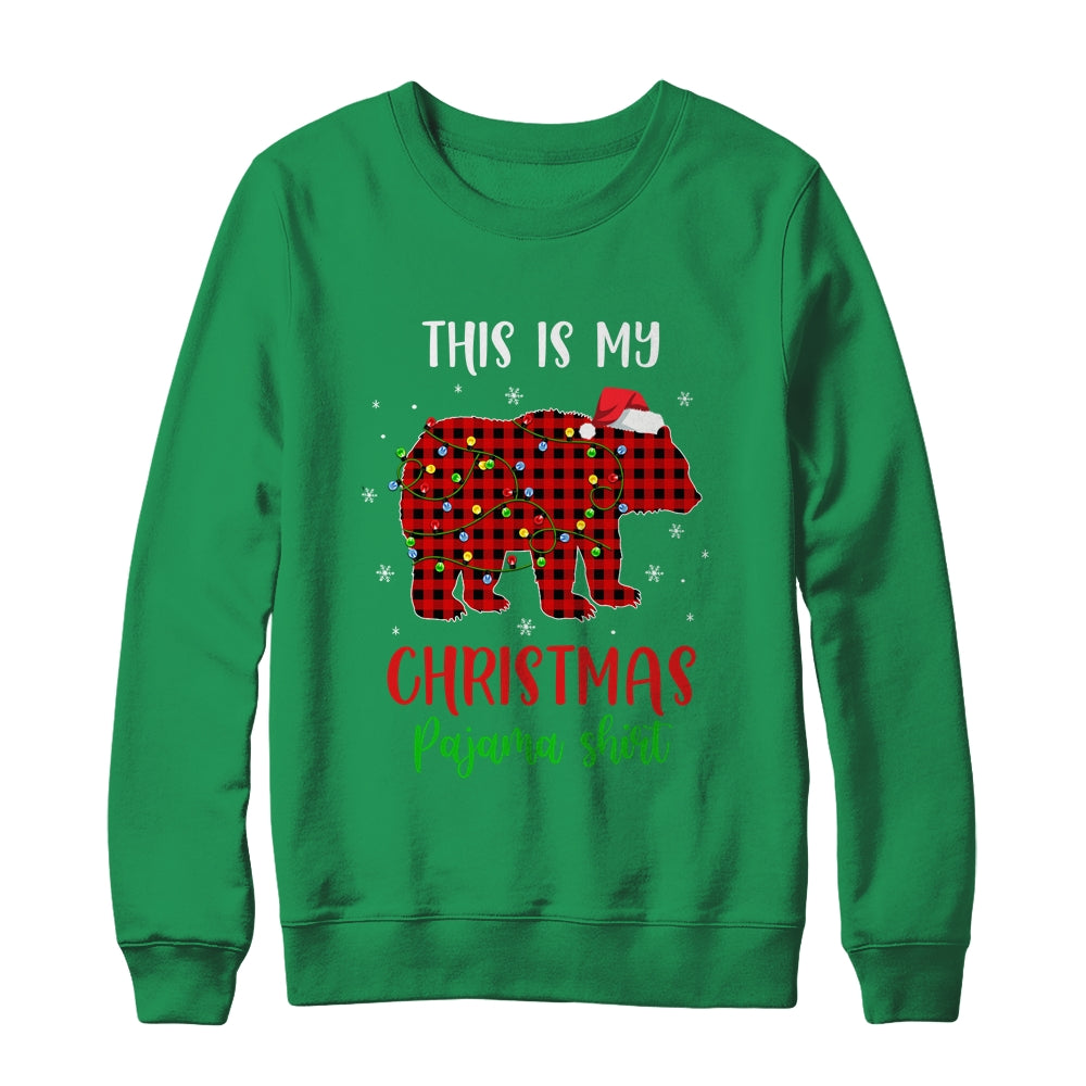 This Is My Christmas Pajama Shirt Bear Red Plaid T-Shirt & Sweatshirt | Teecentury.com