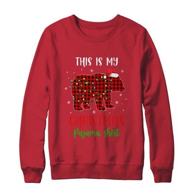 This Is My Christmas Pajama Shirt Bear Red Plaid T-Shirt & Sweatshirt | Teecentury.com