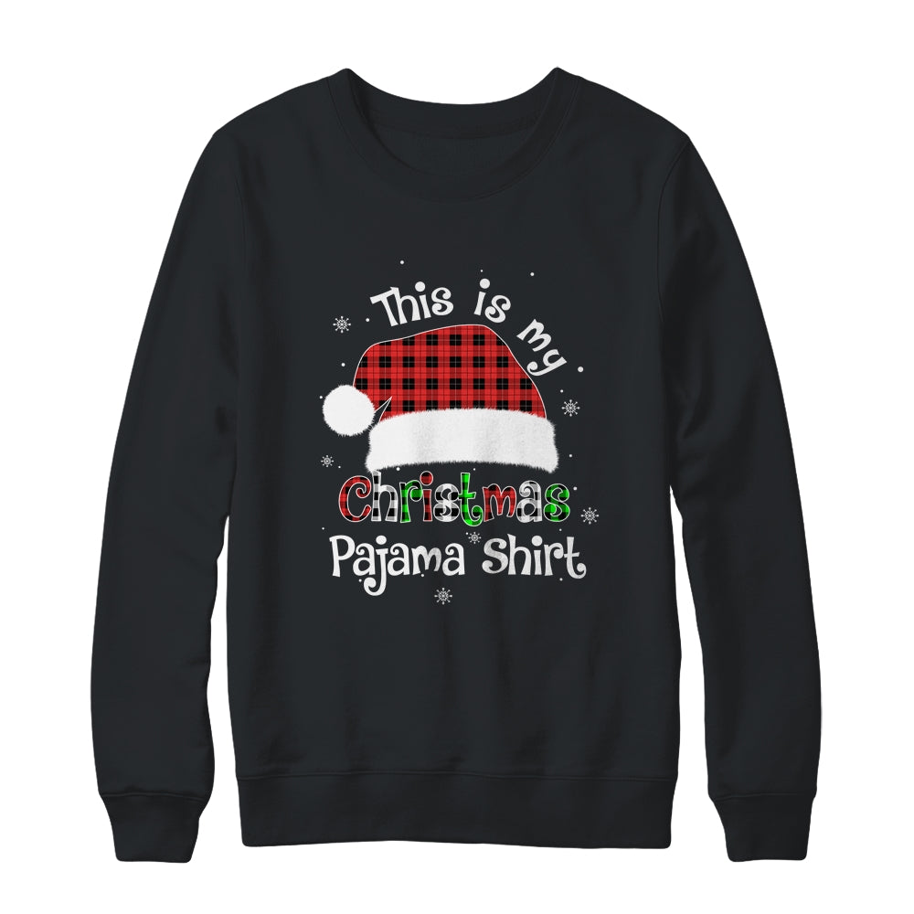 This Is My Christmas Pajama Shirt Christmas Red Plaid Hat T-Shirt & Sweatshirt | Teecentury.com