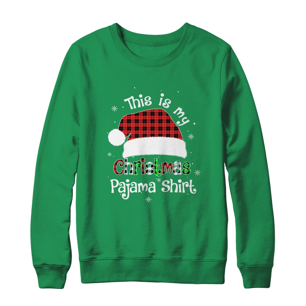 This Is My Christmas Pajama Shirt Christmas Red Plaid Hat T-Shirt & Sweatshirt | Teecentury.com