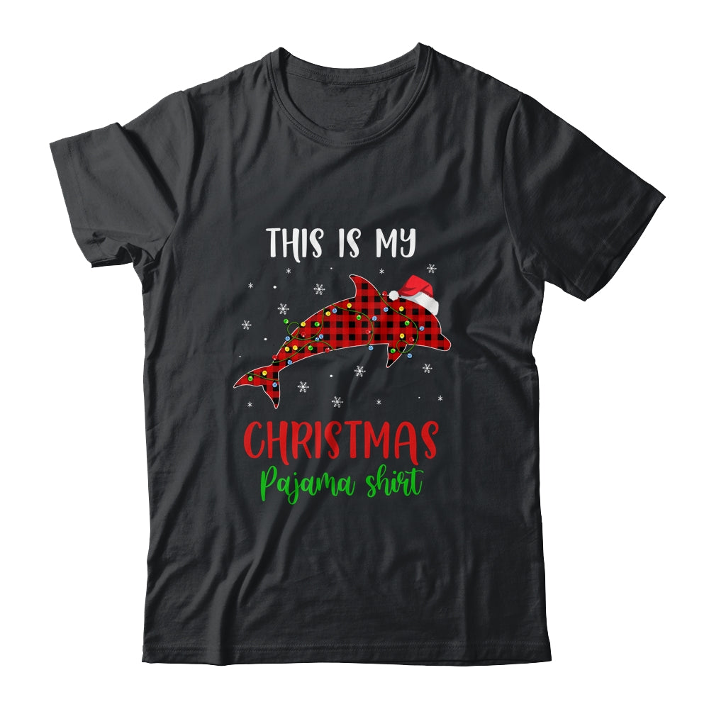 This Is My Christmas Pajama Shirt Dolphin Red Plaid T-Shirt & Sweatshirt | Teecentury.com