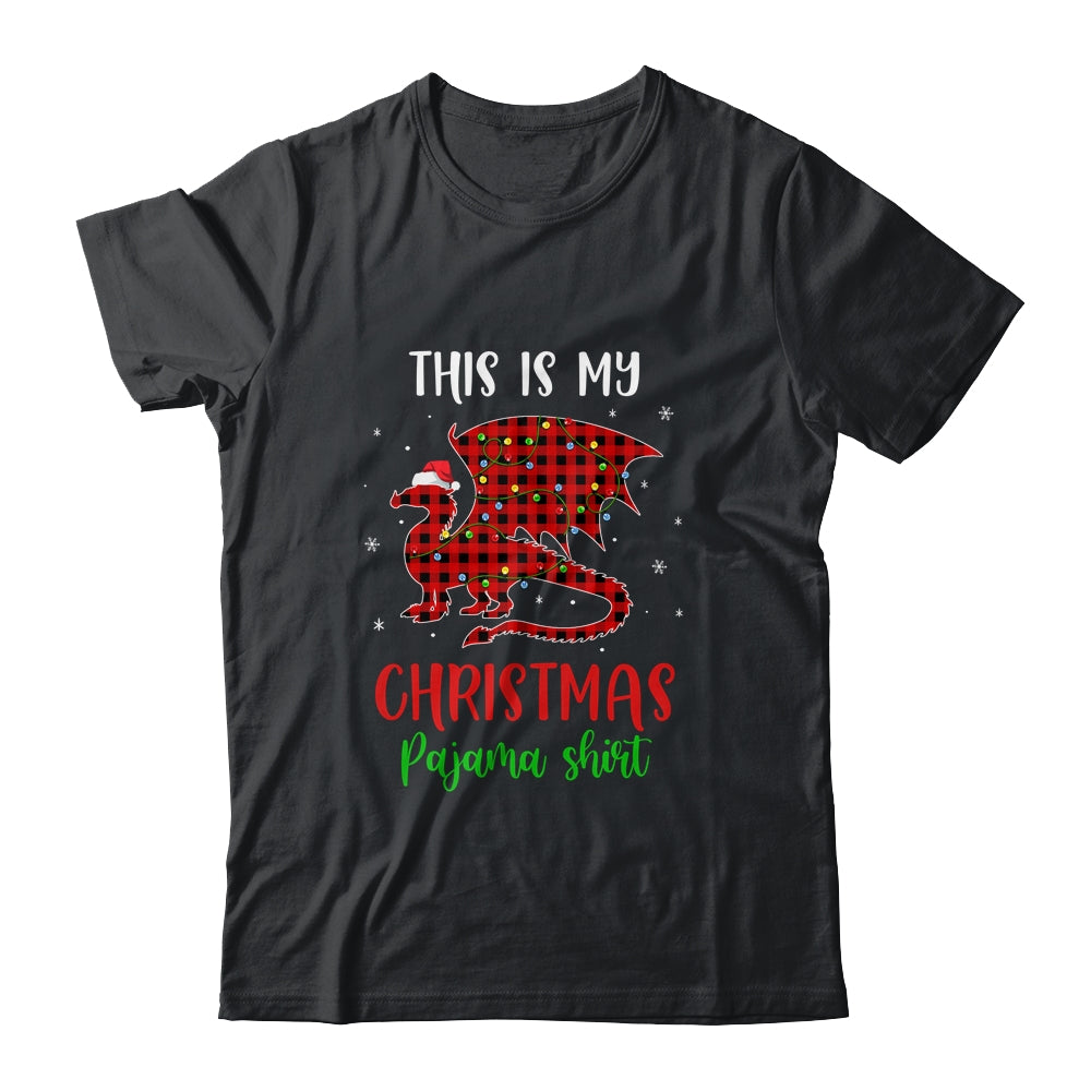 This Is My Christmas Pajama Shirt Dragon Red Plaid T-Shirt & Sweatshirt | Teecentury.com