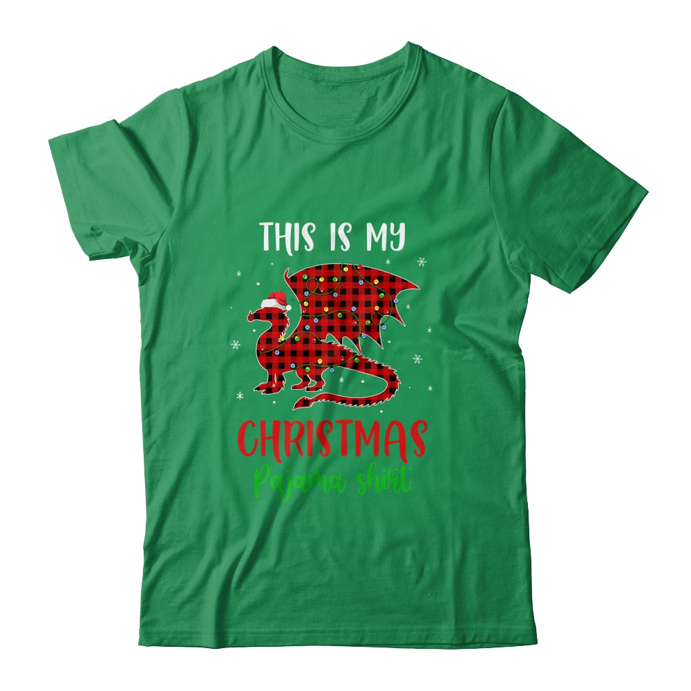 This Is My Christmas Pajama Shirt Dragon Red Plaid T-Shirt & Sweatshirt | Teecentury.com