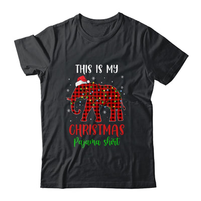 This Is My Christmas Pajama Shirt Elephant Red Plaid T-Shirt & Sweatshirt | Teecentury.com