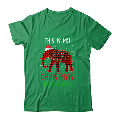 This Is My Christmas Pajama Shirt Elephant Red Plaid T-Shirt & Sweatshirt | Teecentury.com