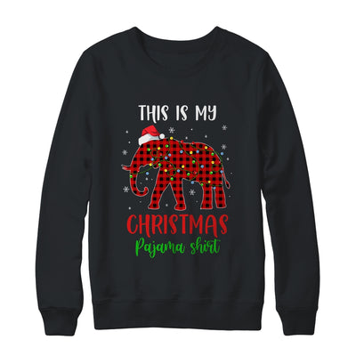 This Is My Christmas Pajama Shirt Elephant Red Plaid T-Shirt & Sweatshirt | Teecentury.com