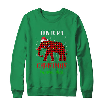 This Is My Christmas Pajama Shirt Elephant Red Plaid T-Shirt & Sweatshirt | Teecentury.com