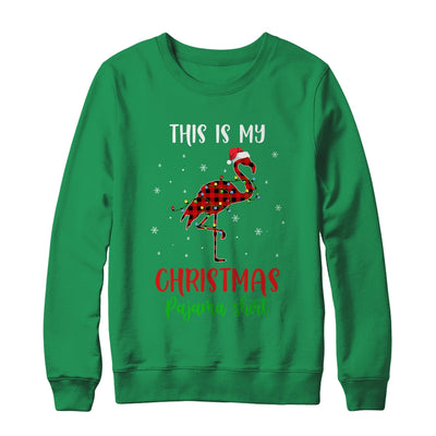 This Is My Christmas Pajama Shirt Flamingo Red Plaid T-Shirt & Sweatshirt | Teecentury.com