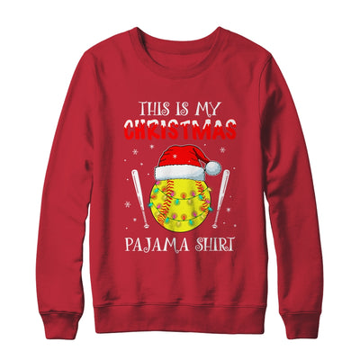 This Is My Christmas Pajama Shirt Gift For Softball Lover T-Shirt & Sweatshirt | Teecentury.com