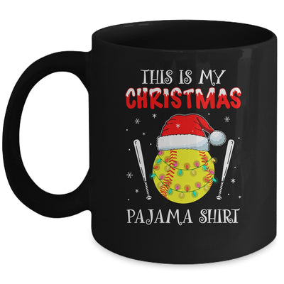 This Is My Christmas Pajama Shirt Gift For Softball Lover Mug Coffee Mug | Teecentury.com