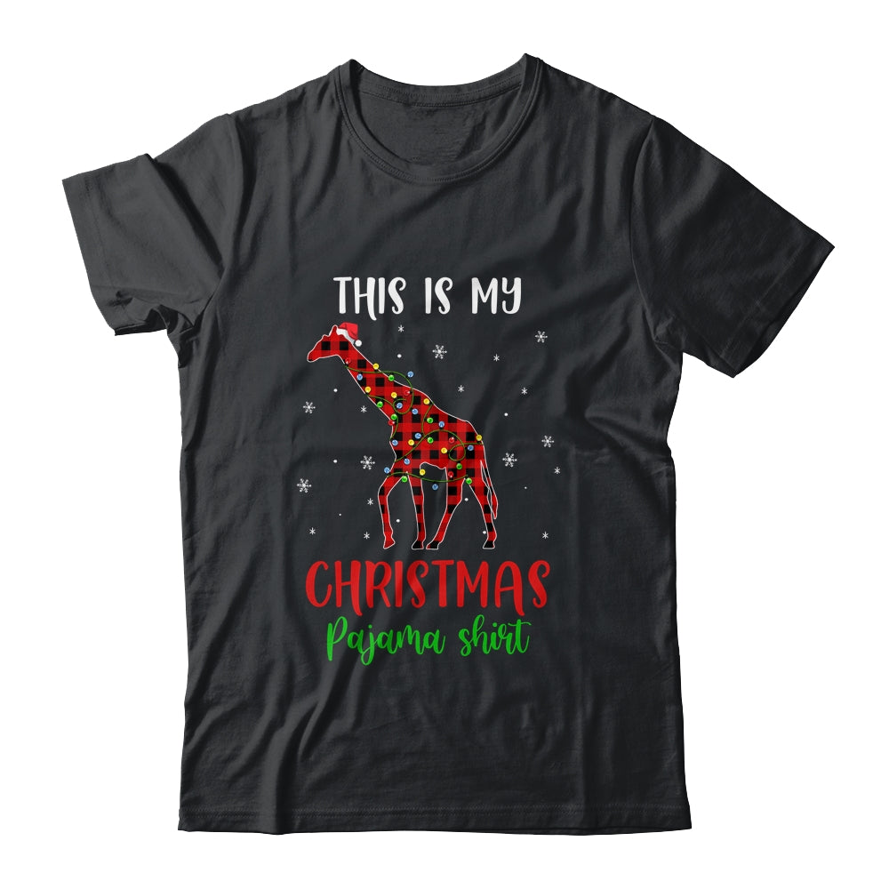 This Is My Christmas Pajama Shirt Giraffe Red Plaid T-Shirt & Sweatshirt | Teecentury.com