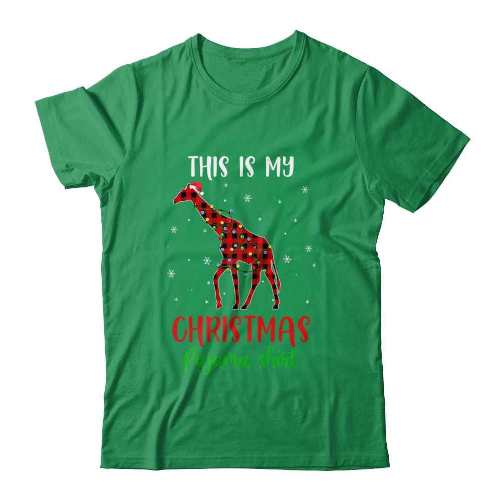This Is My Christmas Pajama Shirt Giraffe Red Plaid T-Shirt & Sweatshirt | Teecentury.com
