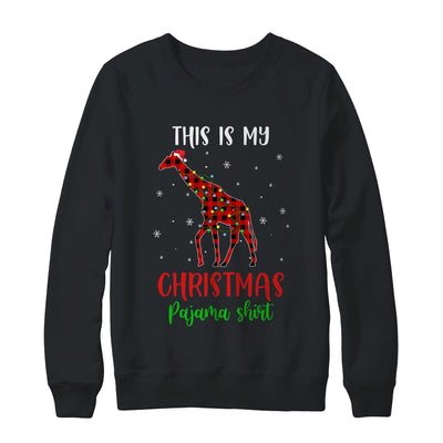 This Is My Christmas Pajama Shirt Giraffe Red Plaid T-Shirt & Sweatshirt | Teecentury.com