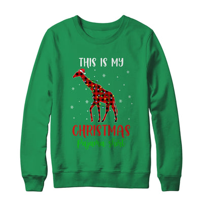This Is My Christmas Pajama Shirt Giraffe Red Plaid T-Shirt & Sweatshirt | Teecentury.com