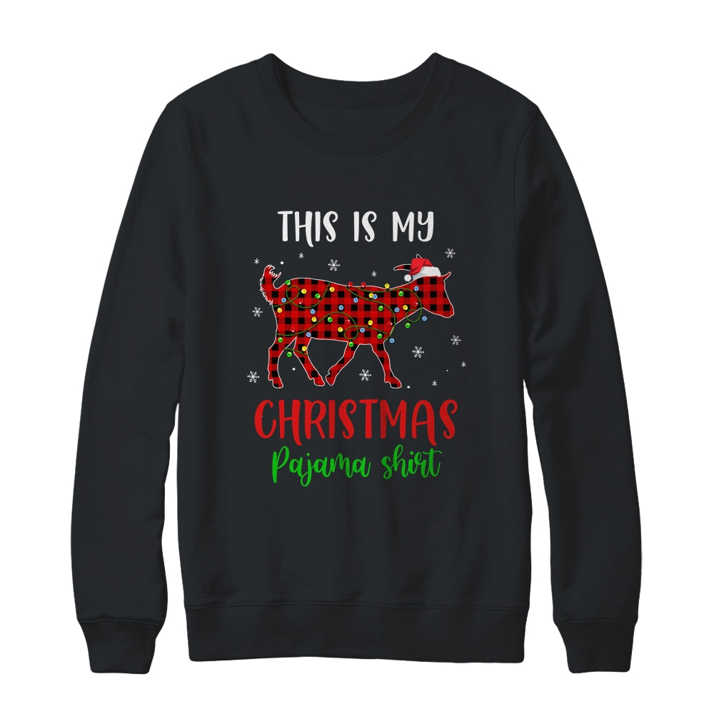 This Is My Christmas Pajama Shirt Goat Red Plaid T-Shirt & Sweatshirt | Teecentury.com