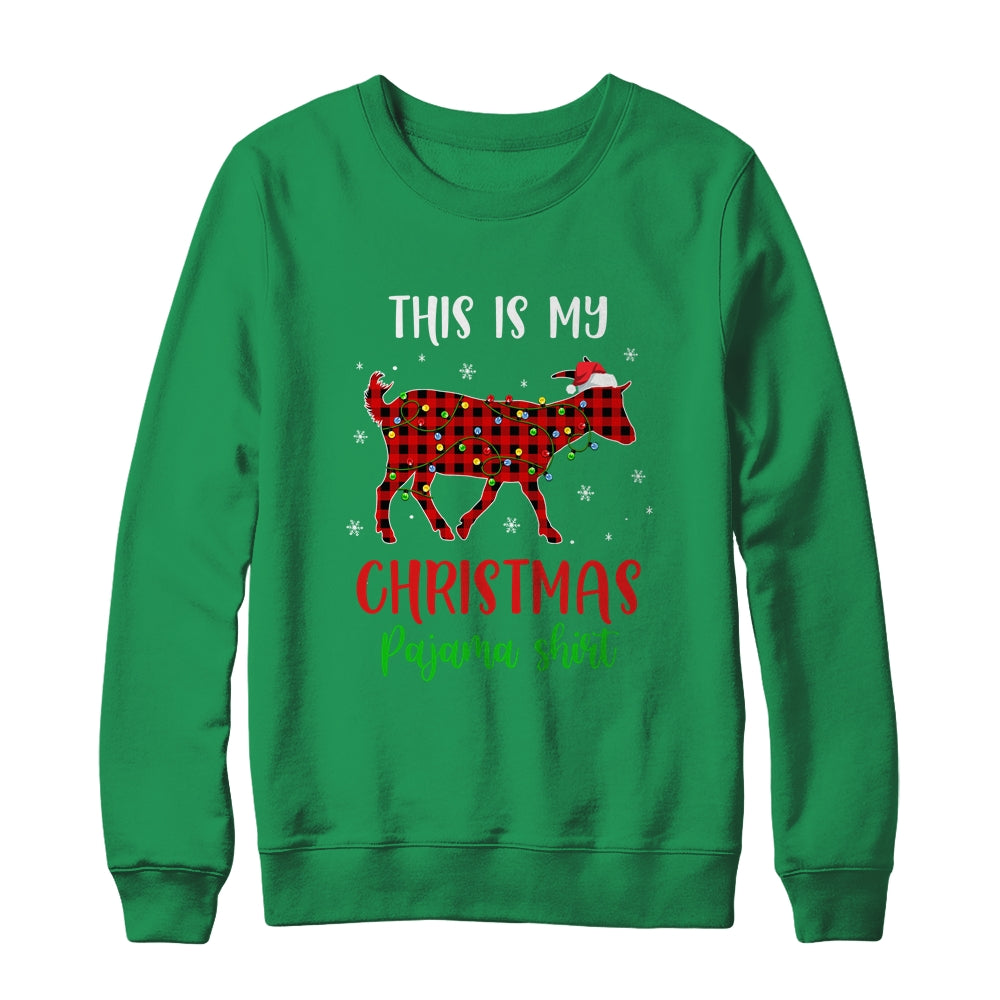 This Is My Christmas Pajama Shirt Goat Red Plaid T-Shirt & Sweatshirt | Teecentury.com