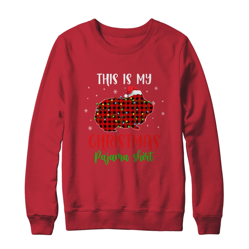 This Is My Christmas Pajama Shirt Guinea Pig Red Plaid T-Shirt & Sweatshirt | Teecentury.com