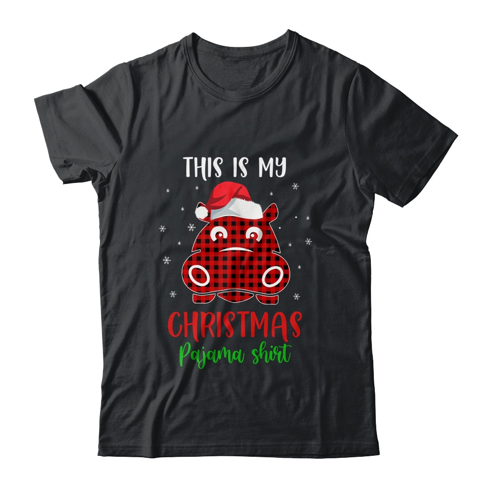 This Is My Christmas Pajama Shirt Hippopotamus Red Plaid T-Shirt & Sweatshirt | Teecentury.com